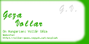 geza vollar business card